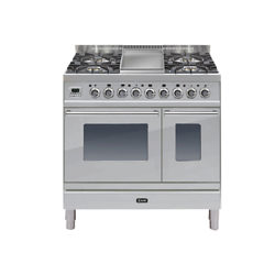 ILVE PDW90FE3 Roma Dual Fuel Freestanding Range Cooker Stainless Steel